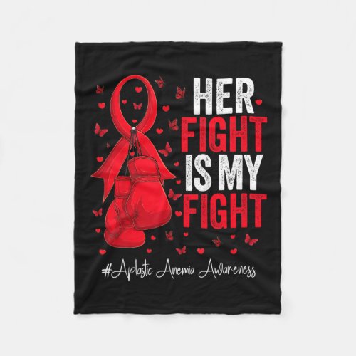 Red Ribbon Survivor Fighter Aplastic Anemia Awaren Fleece Blanket