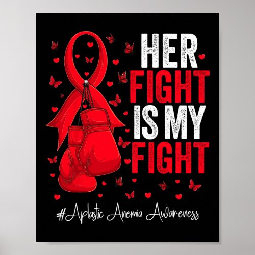 Red Ribbon Survivor Fighter Aplastic Anemia Awaren Poster