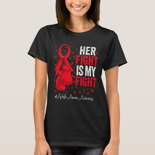 Red Ribbon Survivor Fighter Aplastic Anemia Awaren T_Shirt