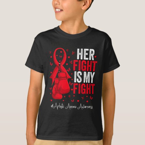 Red Ribbon Survivor Fighter Aplastic Anemia Awaren T_Shirt