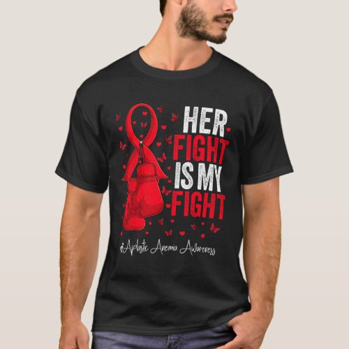 Red Ribbon Survivor Fighter Aplastic Anemia Awaren T_Shirt