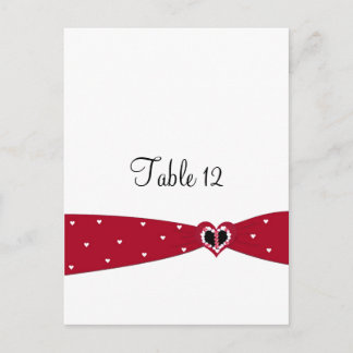 Red Ribbon Table Seating Card