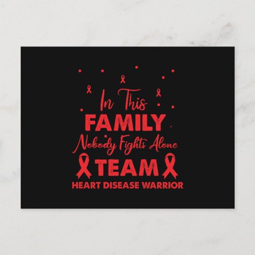 Red Ribbon Team Heart Disease Warrior Postcard