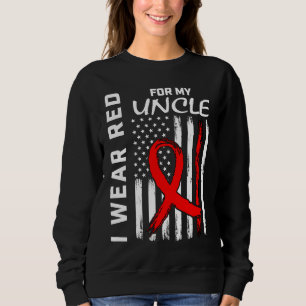 Red Ribbon Uncle Heart Disease Awareness American  Sweatshirt