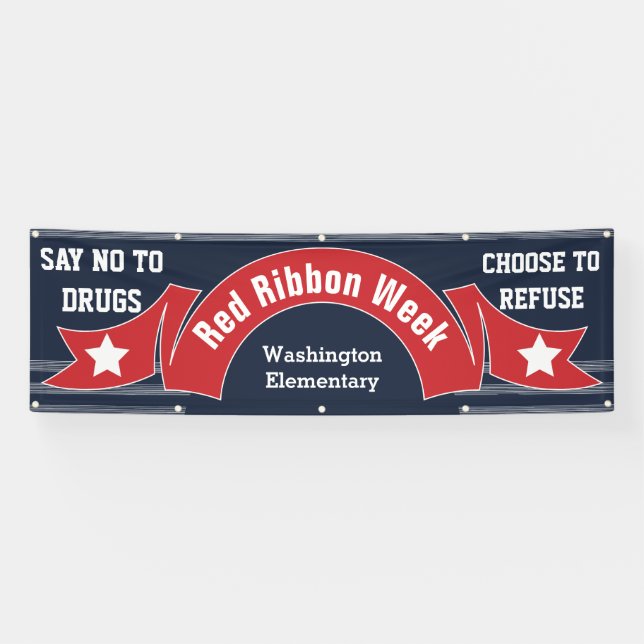 Red Ribbon Week - Drug Free Banner (Horizontal)