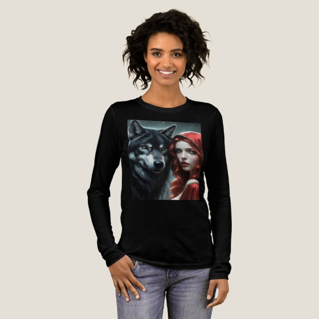 Red riding hood an his wolf  Tri-Blend shirt (Full Front)