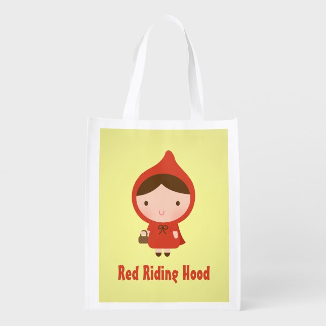 Red Riding Hood and Big Bad Wolf Reusable Grocery Bag (Back)