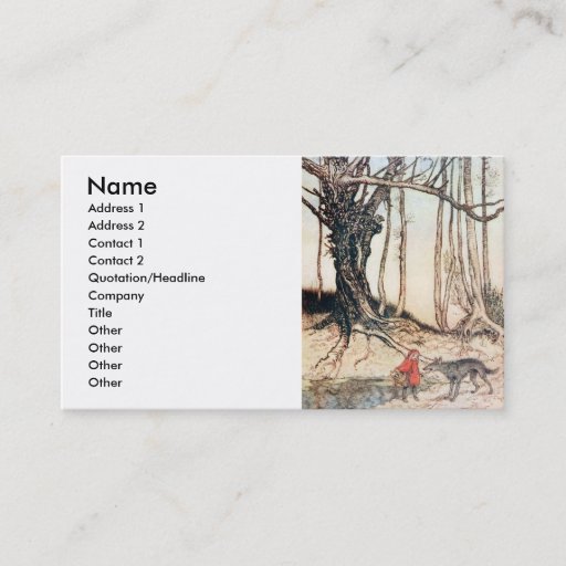 Customizable Red Riding Hood Business Card
