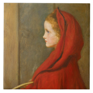 Red Riding Hood (by John Everett Millais) Ceramic Tile