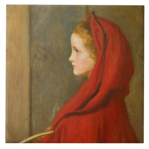Red Riding Hood by John Everett Millais Ceramic Tile