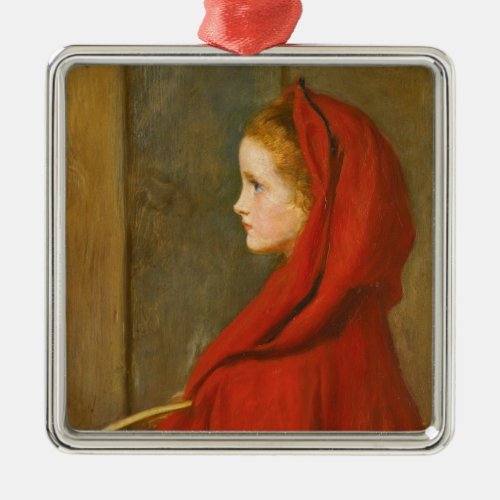 Red Riding Hood by John Everett Millais Metal Ornament