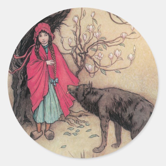 Red Riding Hood Classic Round Sticker (Front)