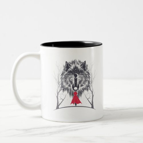 Red Riding Hood Costume Gif For Girls Two_Tone Coffee Mug