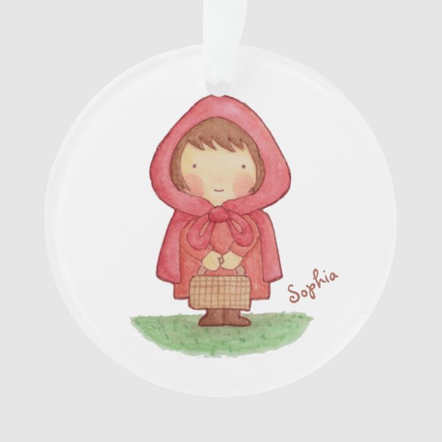 Red Riding Hood Girls Room Personalized Ornament (Front)