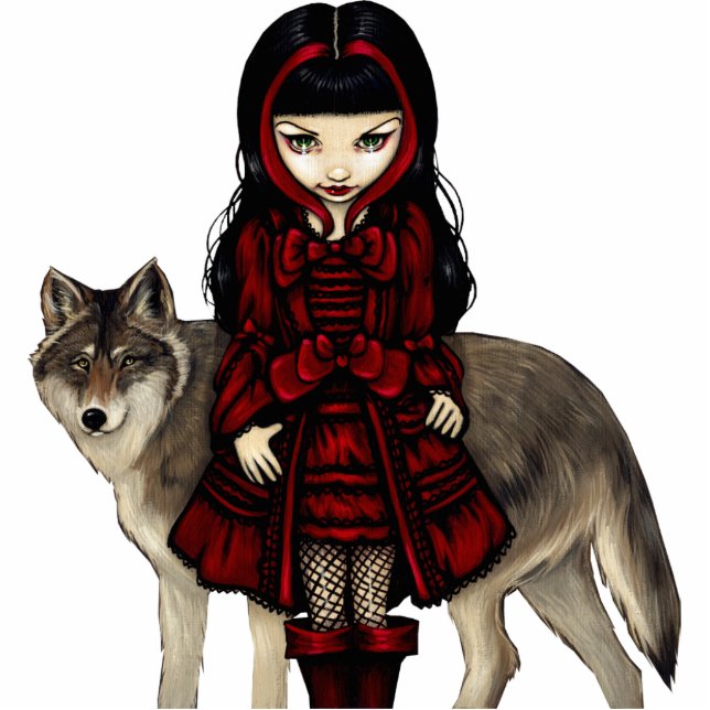 Red Riding Hood in Autumn gothic Photo Sculpture (Front)