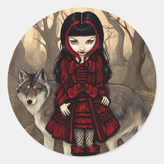 "Red Riding Hood in Autumn" Sticker (Front)