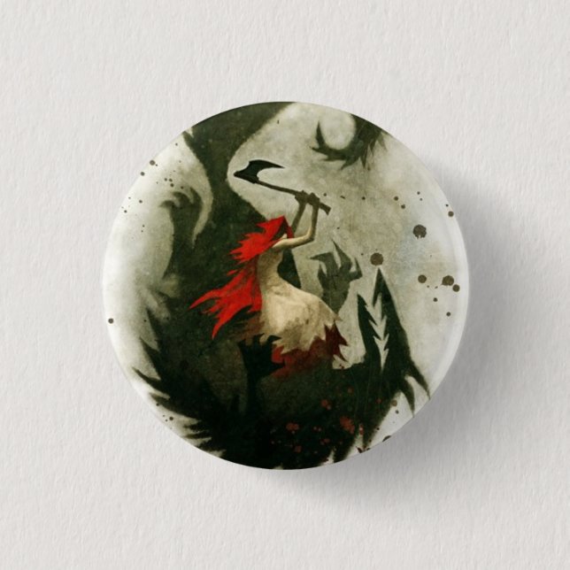 red riding hood pinback button (Front)