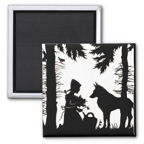 Red Riding Hood Silhouette Magnet