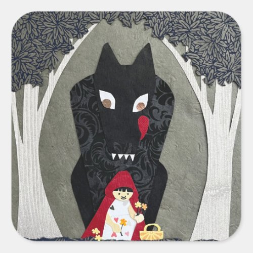 Red Riding Hood Square Sticker