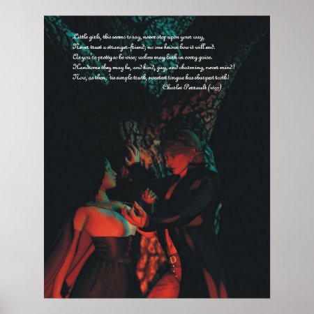 Red Riding Hood Werewolf Poster With Perrault Poem