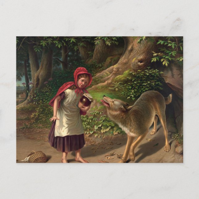 Red-Ridinghood and the wolf by William Beard Postcard (Front)