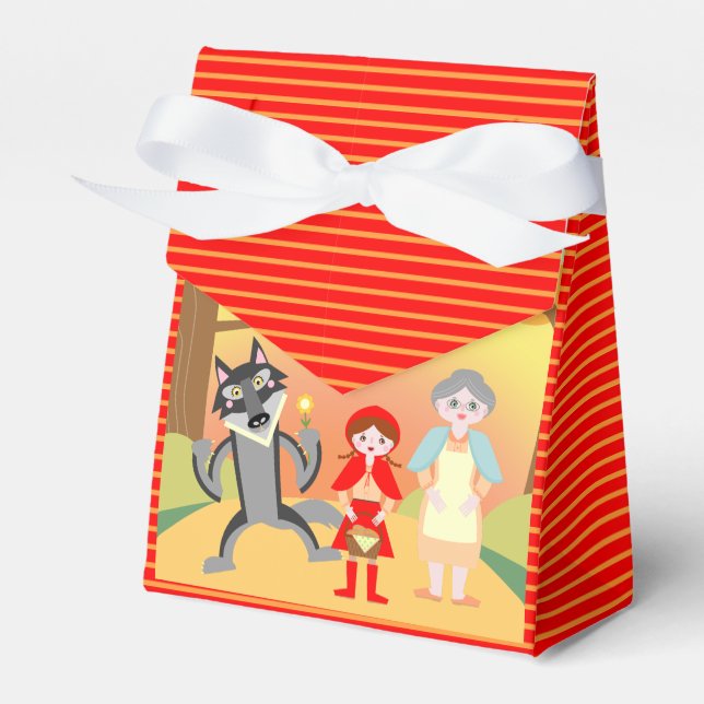 Red RidingHood Girl Birthday Party Favor Boxes (Front Side)