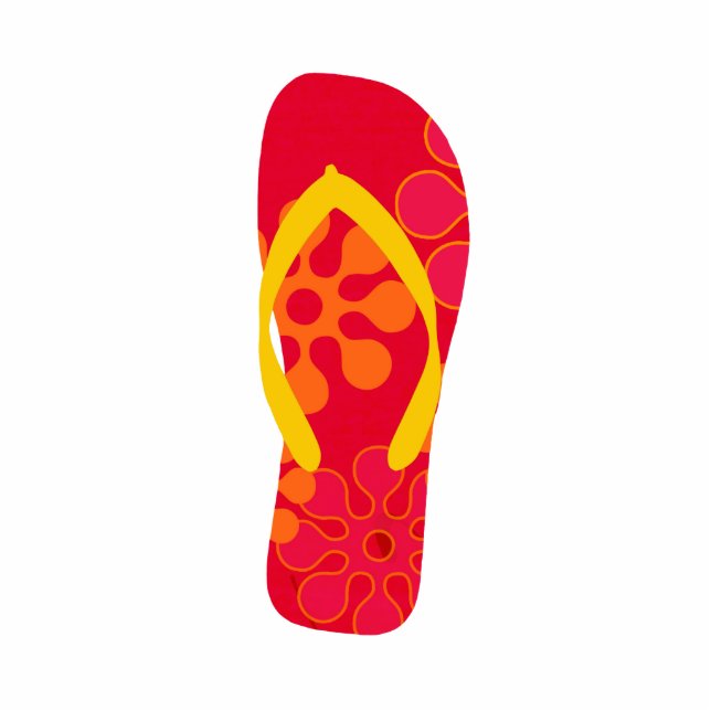 Red Right Foot Beach Sandal Tropical Holiday Tree Cutout (Front)