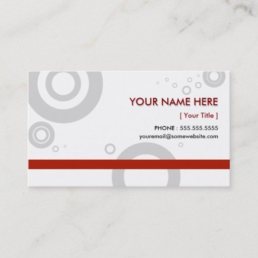 Customizable red rings business cards