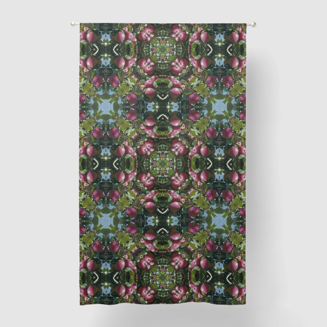 Red Ripe Apples On Tree Abstract Art  Blackout Curtains (Front)