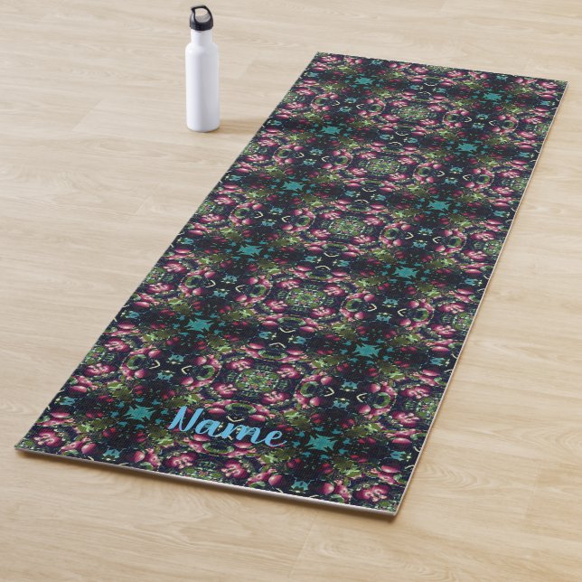 Red Ripe Apples On Tree Abstract Personalized Yoga Mat (In Situ)