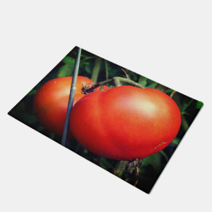 Red Ripe Garden Tomatoes On The Vine Doormat
