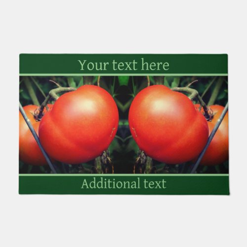 Red Ripe Garden Tomatoes On The Vine Personalized Doormat