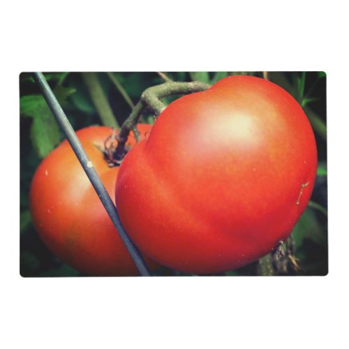 Red Ripe Garden Tomatoes On The Vine  Placemat