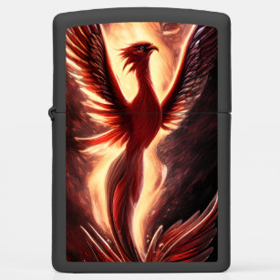 Red Rising Phoenix with Burning Flames Zippo Lighter