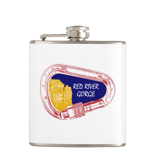 Red River Gorge Climbing Carabiner Flask (Front)