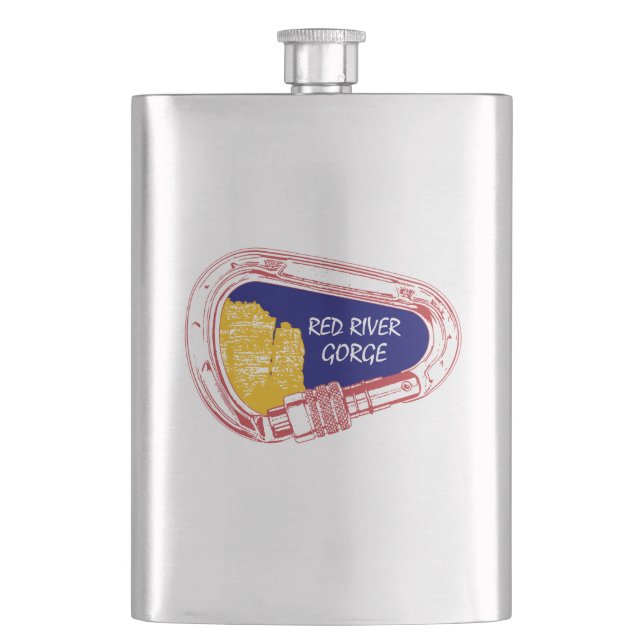 Red River Gorge Climbing Carabiner Flask (Front)