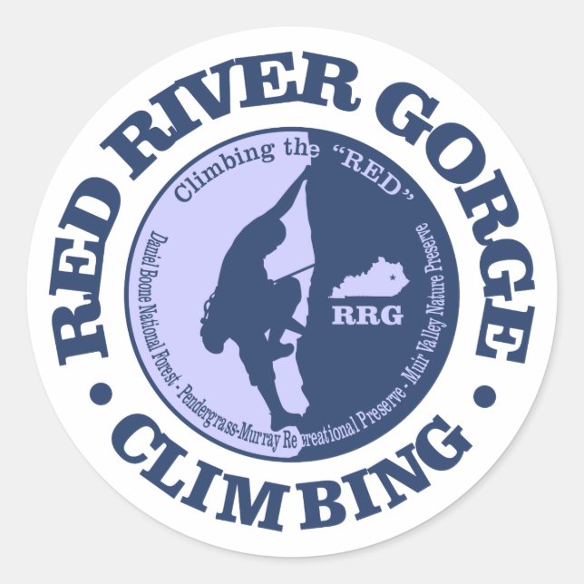 Red River Gorge (Climbing) Classic Round Sticker (Front)