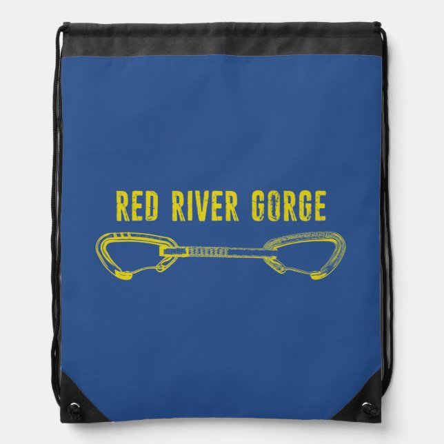 Red River Gorge Climbing Quickdraw Drawstring Bag (Front)