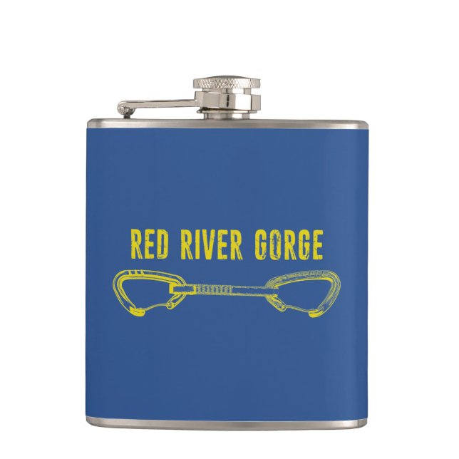 Red River Gorge Climbing Quickdraw Flask (Front)