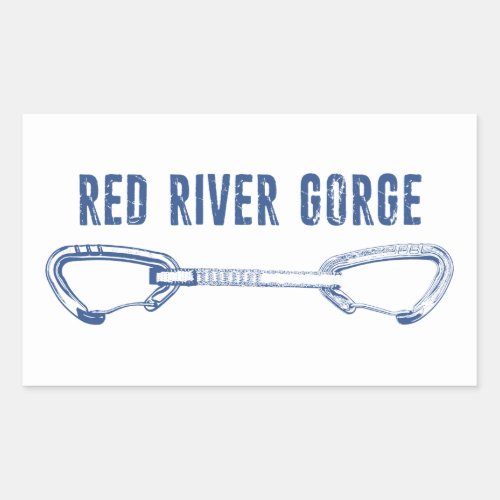 Red River Gorge Climbing Quickdraw Rectangular Sticker