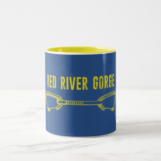 Red River Gorge Climbing Quickdraw Two-Tone Coffee Mug (Center)