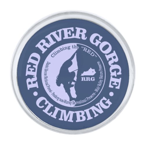 Red River Gorge Climbing Silver Finish Lapel Pin