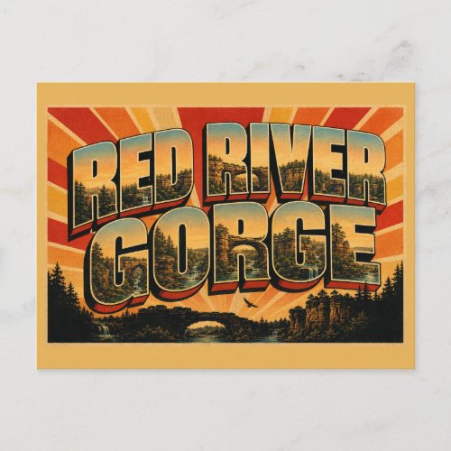 Red River Gorge KY Vintage Travel Art Postcard