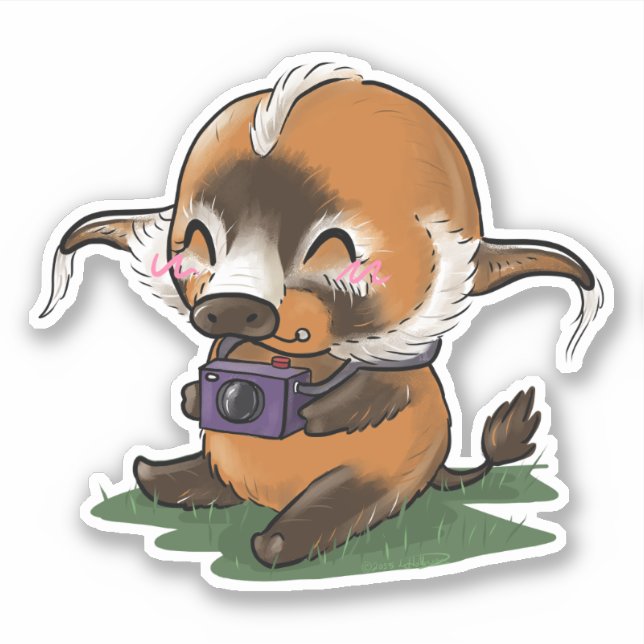 Red River Hog Photographer Sticker (Front)