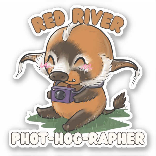 Red River Hog Photographer Sticker (Front)