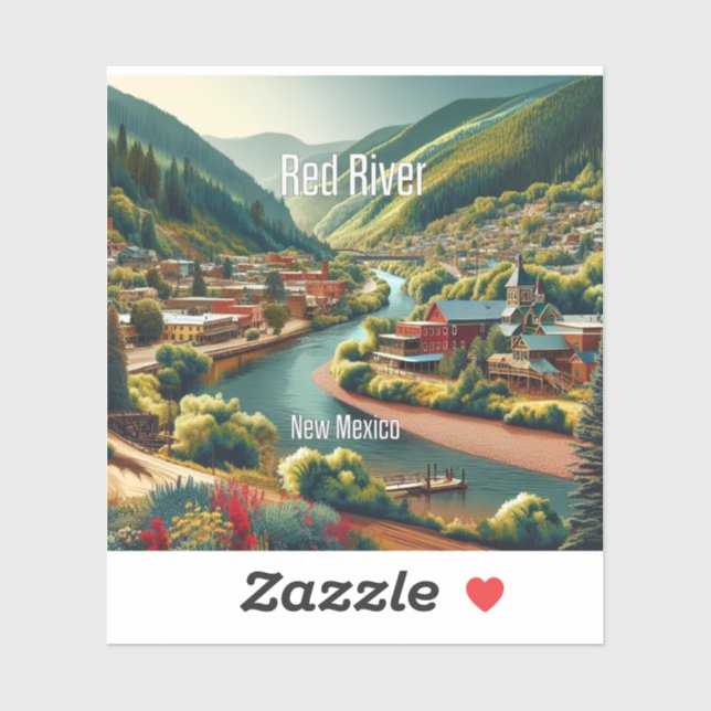 Red River New Mexico 3 Inch Vinyl Sticker (Sheet)