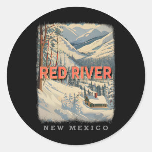 Red River New Mexico Nm Skiing Extravaganza Sd778 Classic Round Sticker