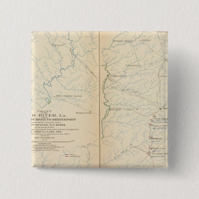 Red River Valley, La Pinback Button (Front)