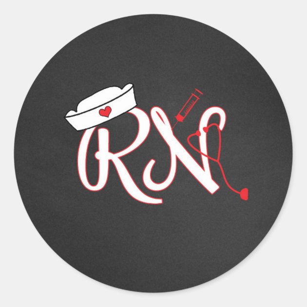 Red RN Nurse Favor Sticker / Envelope Seal