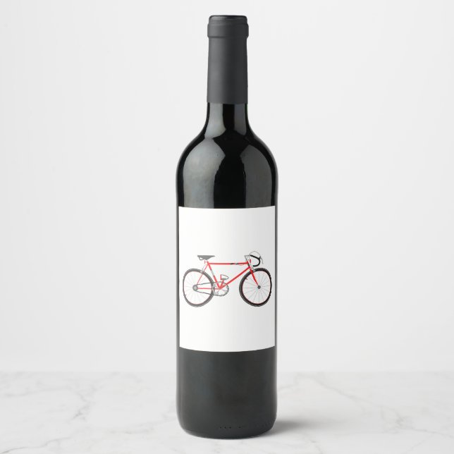 Red Road Bike Wine Label (Front)